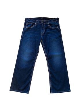 Silver Jeans Co. Men Gordie loose fit Relaxed Fit Dark Wash 36 straight leg